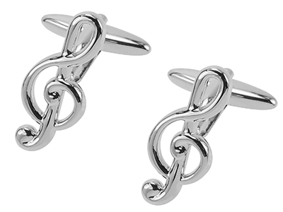 Silver Music Note Cufflinks