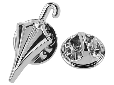 1455-2R/TP Silver Umbrella Lapel Pin