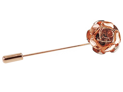 Rose Gold Flower Lapel Pin