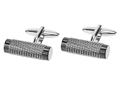 Two Tone Cylindrical Cufflinks