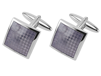 Purple Textured Frame Cufflinks