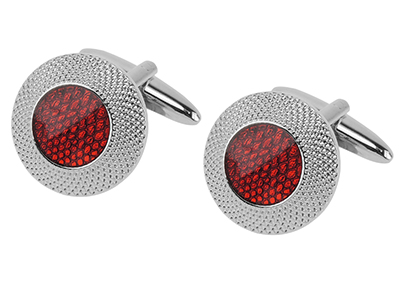 Double Circle Red Cufflinks