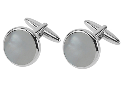 Round Mother Of Pearl Cufflinks