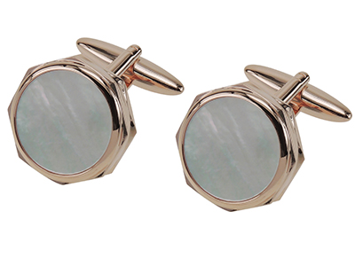 Rose Gold Mother Of Pearl Cufflinks