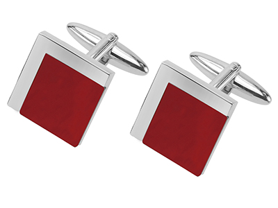 Square Red Agate Cufflinks