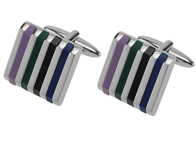 Colorful Striped Resin Cufflinks