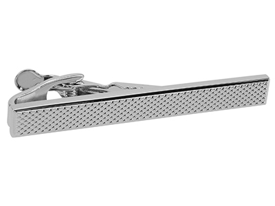 Dotted Silver Tie Clip