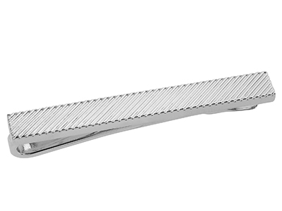 Silver Striped Tie Bar