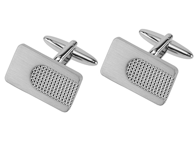 Silver Tone Rectangle Cufflinks