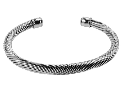 B00006R Silver Mens Cable Wire Bracelet