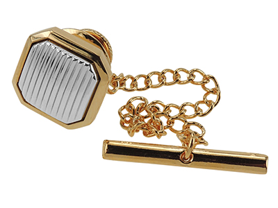 TP5-9GR Gold And Silver Mens Tie Tack