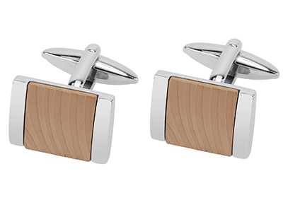 Stainless Steel IP Rose Gold Cufflinks