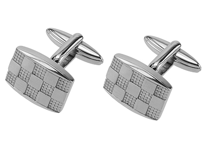 Stainless Steel Textured Mens Cufflinks