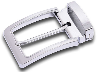 Reversible Silver Pin Belt Buckle With Clip