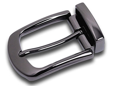Classic Shiny Black Pin Belt Buckle With Clip