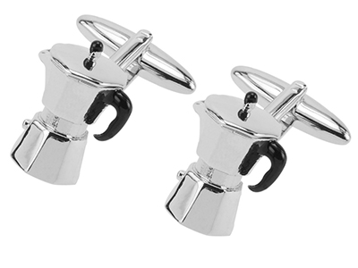 642-13R Espresso Coffee Maker Barista Cufflinks For Men