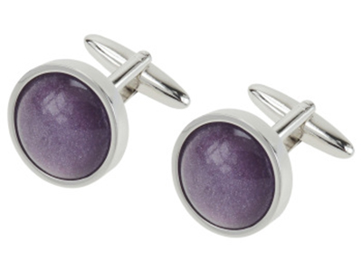 1867-6R Shirt Silver Rhodium Round Cufflinks