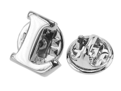 TP60-14R L Custom Silver Initial Letter Lapel Pins