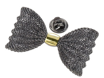 TP2-4GMG Unique Gunmetal and Gold Metal Bow Lapel Pins