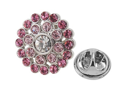 649-13R/TP Luxury Pink Tone Crystal Rhinestone Lapel Pins