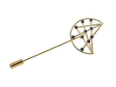 LP56-13G New Fancy Gold Metal Long Needle Lapel Pin