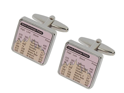 227-28R Cool Design Stock Market Cufflinks