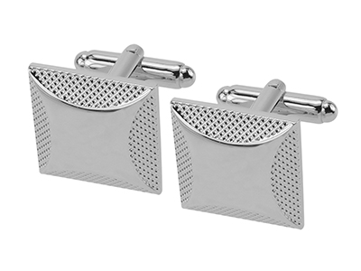 643-9R OEM Designer Classic Silver Cufflinks