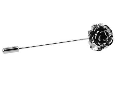 LP54-8 Antique Silver Flower Brooch Pin