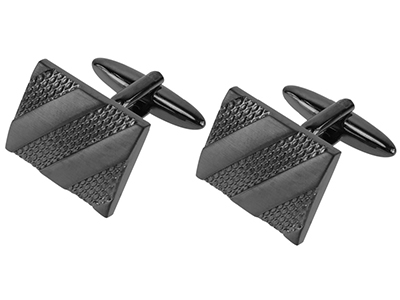 654-14GM2 Gun Metal Mens Cufflink