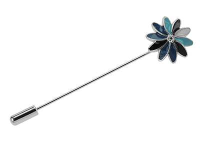 LP54-7R Men Long Needle Flower Lapel Pin