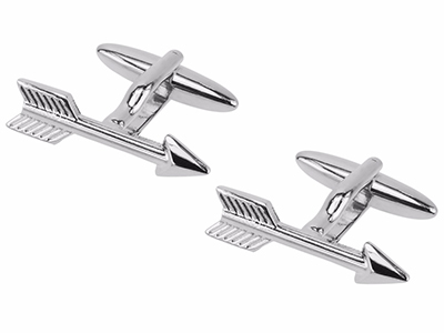 653-18R Funny Silver Arrow Cufflinks Gifts for Men