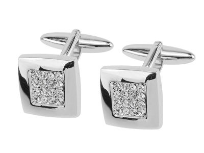 246-16R Pave Rhinestone Crystals Cufflinks