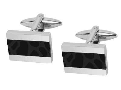 R7-COM-12 Stainless Steel Rectangle cufflink