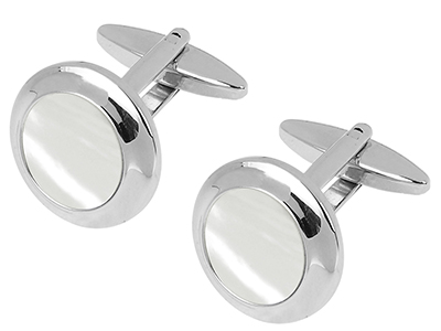 250-12R Mother of Pearl Cufflink Custom Logo