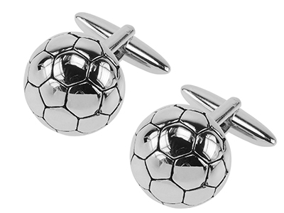 658-7R Creative Silver Epoxy Football Cufflinks for Men