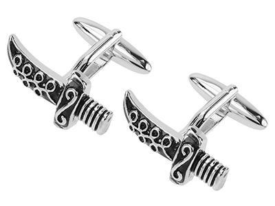 1864-6R Sterling Silver Antique Brass Men Cufflinks