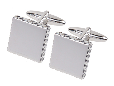 611-1R Square Custom Gift Brush Cufflinks For Men