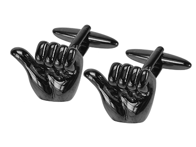 1872-19GM Funny Thumb Up Black Cufflinks for Shirt