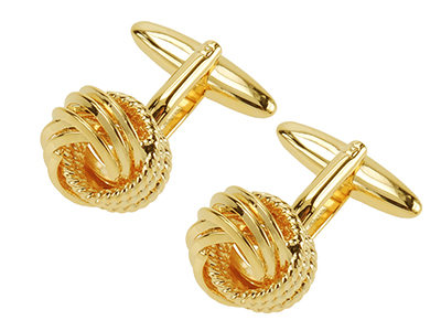 1860-3G Bulk Gold Knot Cufflinks