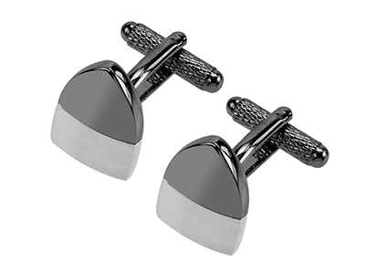 646-19GMR2 Men Accessories Classic Two Tone Cufflinks