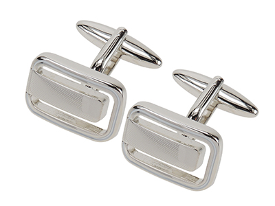 619-16R2 Sedex Passed Silver Mens Shirt Cufflink