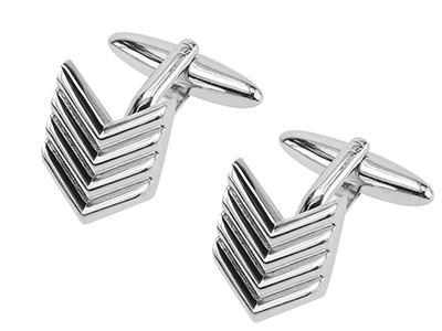 646-1R Personalised Silver Arrow Cufflinks Man Shirts