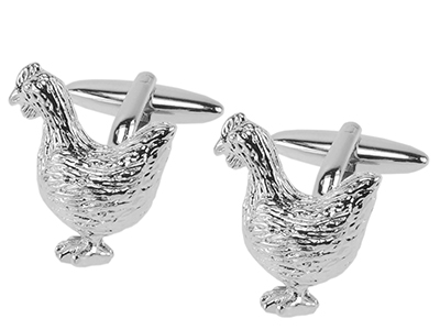 1871-16R Novelty Silver Animal Cock Cufflink