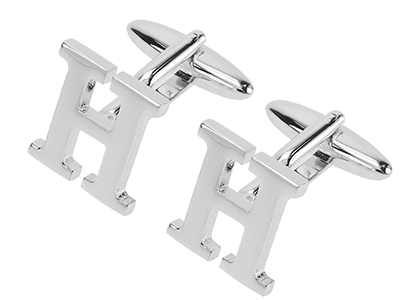 1863-23R Silver Alphabet Cufflinks