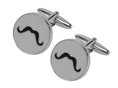 624-6R Circle Moustache Cufflinks