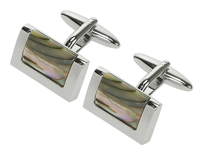 604-12R Expensive Gemstone Abalone Cufflinks