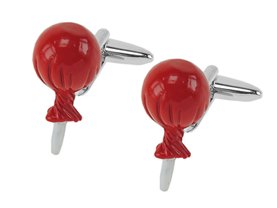 1871-20R Funny Red Enamel Lollipop Cufflink