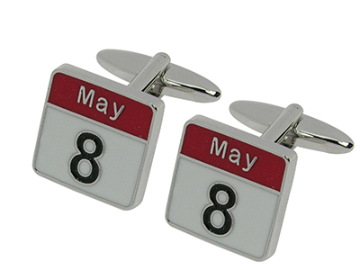 608-20R Metal Calendar Square Cufflinks