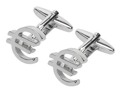 152-1R Silver Metal Dollar cufflinks