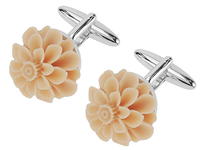 1867-8R Resin Flower Wedding Cufflinks